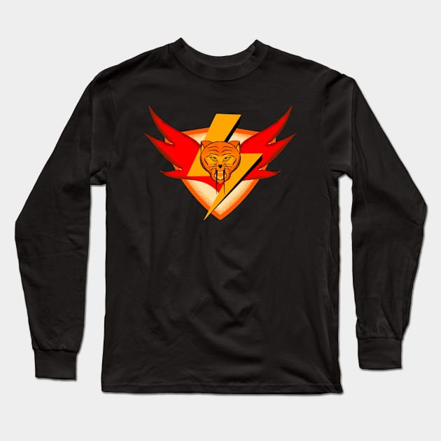 The Lightning Tiger Beast Long Sleeve T-Shirt by Minimal Movement